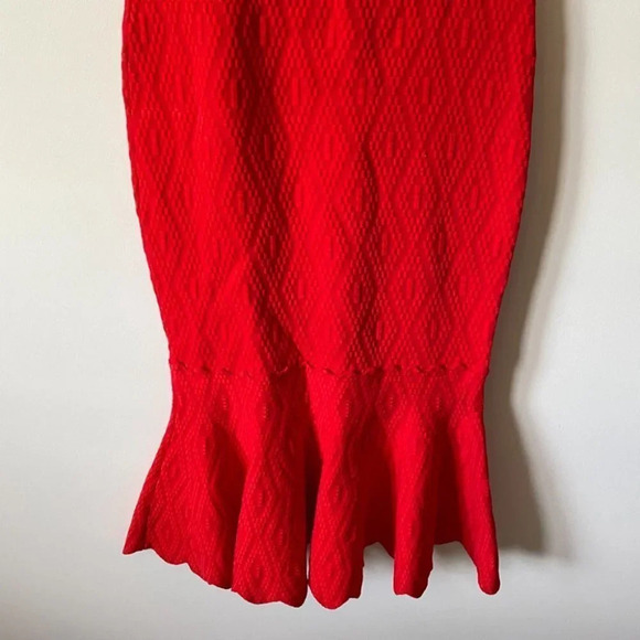 Jonathan  Simkhai Off the Shoulder Cocktail Mermaid Stretch Knit Dress Red Sz S - Picture 6 of 10